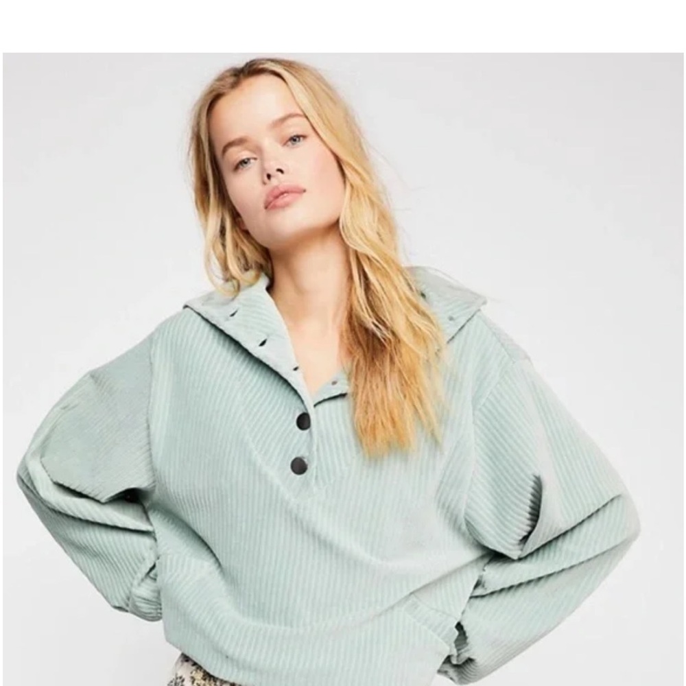 Mint Green Corduroy Women's Top